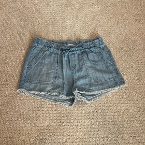 Bella Dahl Light Blue Denim-Style Drawstring Shorts